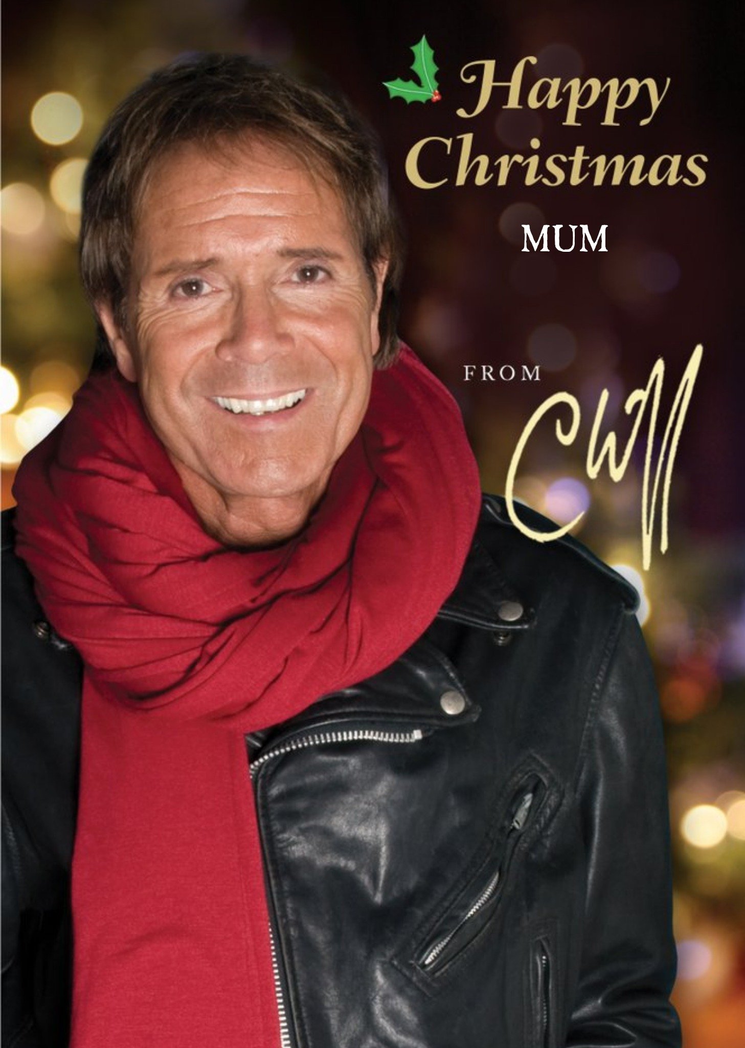 Photographic Cliff Richard Christmas Card, Happy Christmas From Cliff