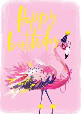 Happy Birthday Flamingo Card