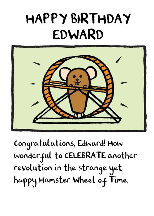 Hamster Wheel Of Time Birthday Card
