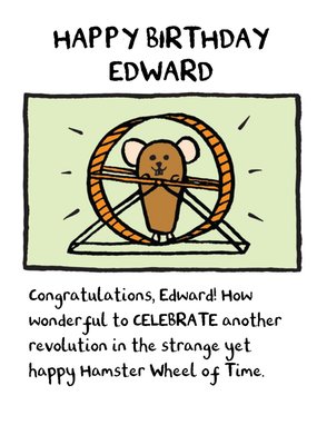 Hamster Wheel Of Time Birthday Card