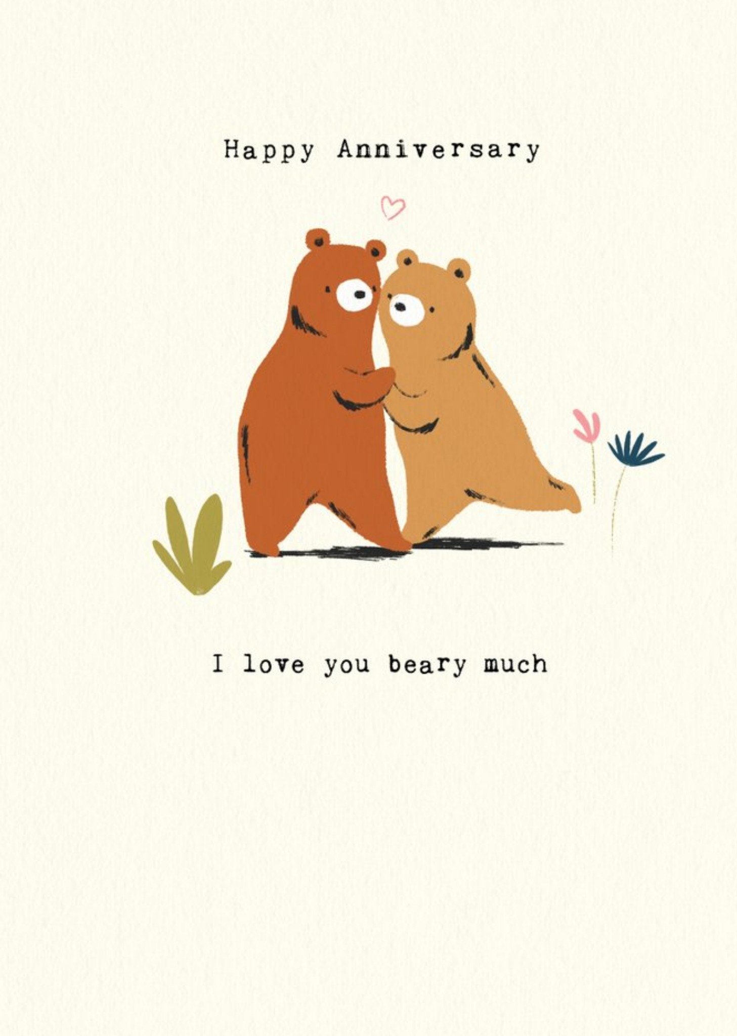 Two Bears I Love You Beary Much Happy Anniversary Card Ecard