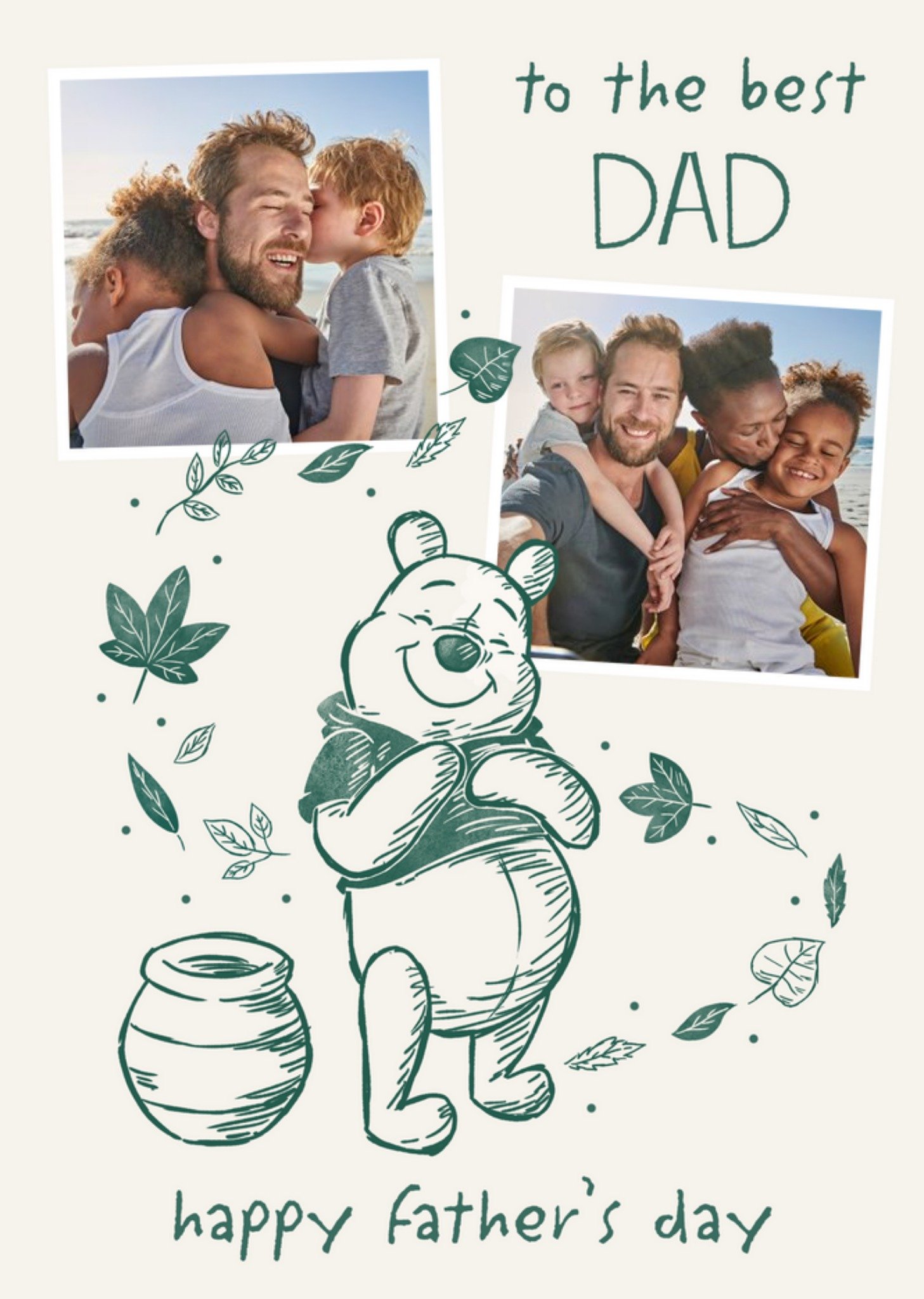 Disney Winnie The Pooh To The Best Dad Father's Day Card, Large