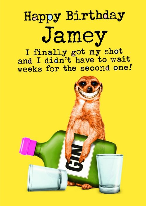 Funny Meerkat Finally Got My Shot Birthday Card