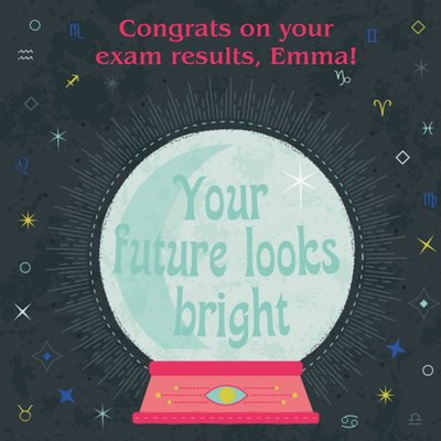 Personalised Crystal Ball Exam Results Congratulations Card