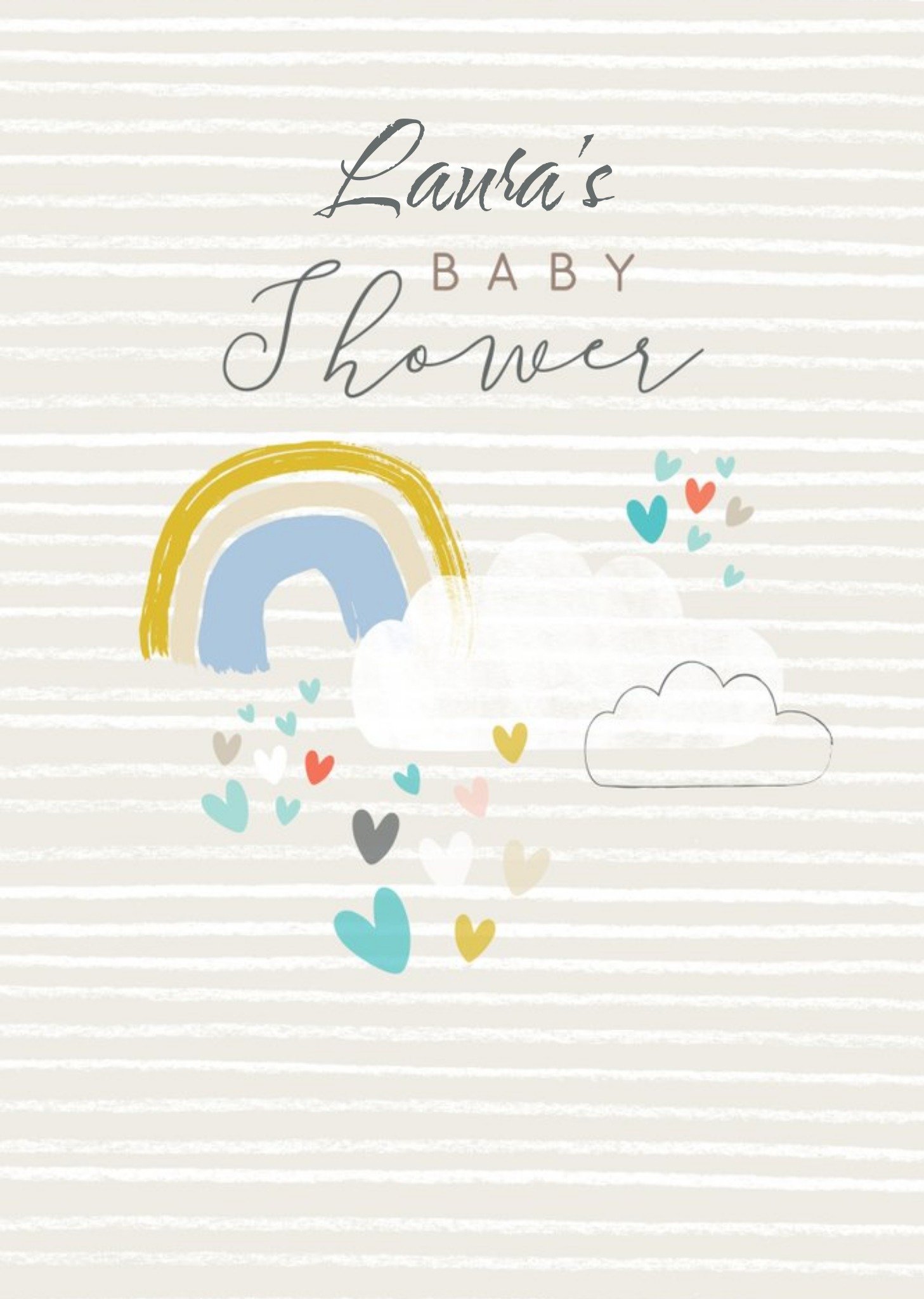 Illustrated Rainbow Customisable Baby Shower Card Ecard