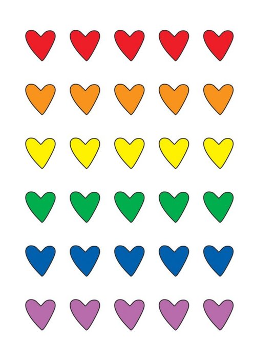 Modern Multicoloured Love Heart Anniversary Card