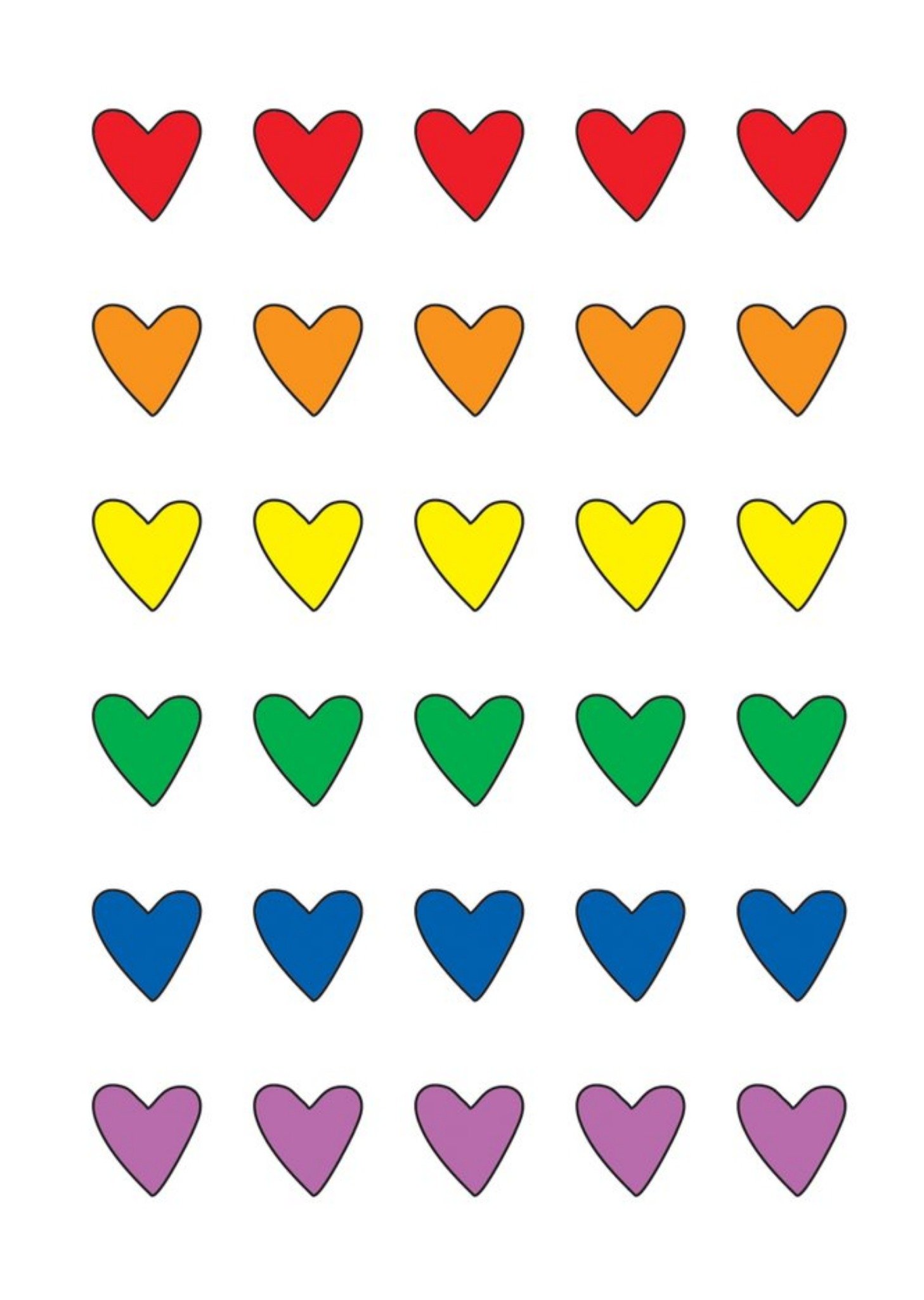 Modern Multicoloured Love Heart Anniversary Card