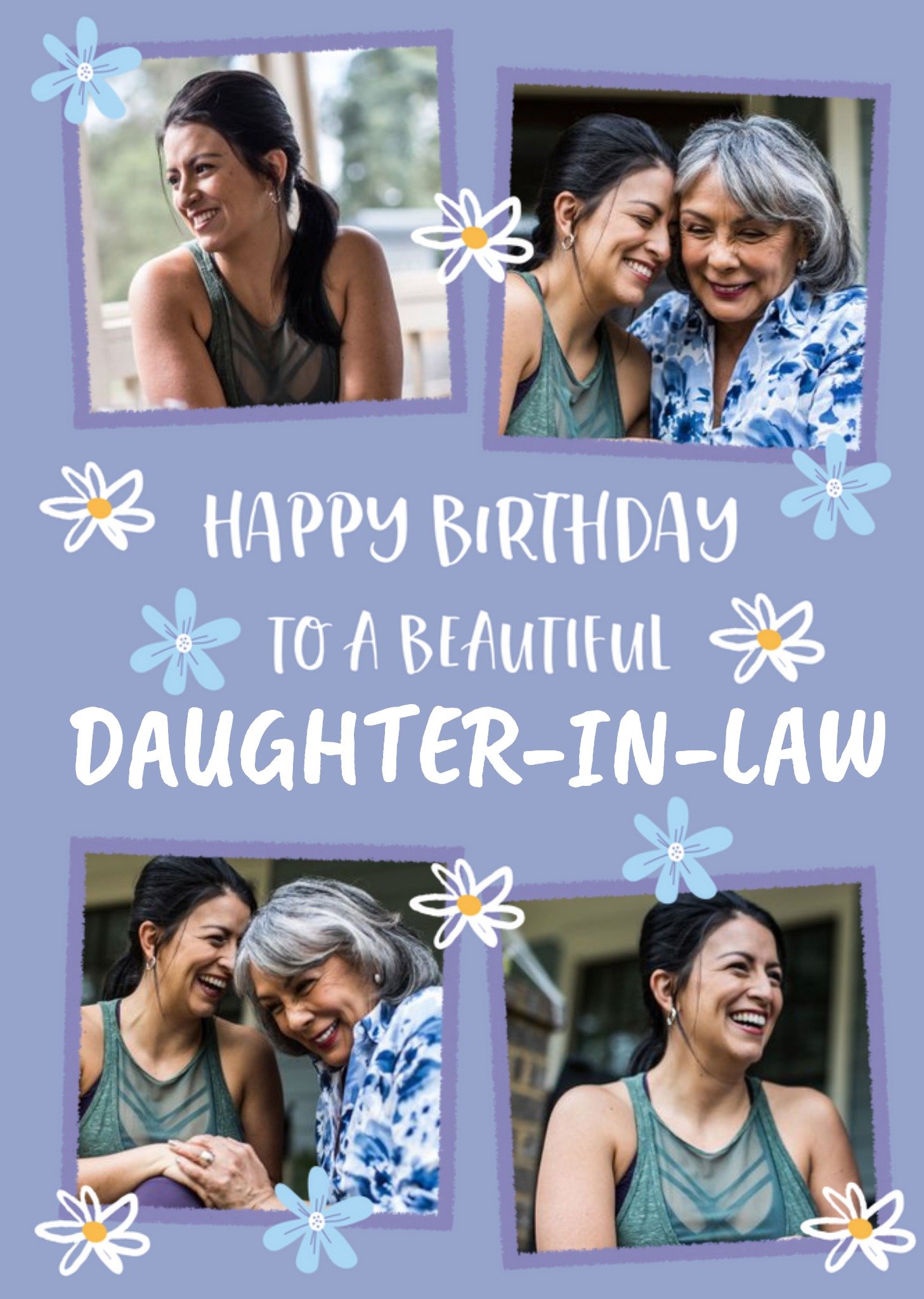 Folk Flowers Photo Upload Happy Birthday To A Beautiful Daughter In Law Card Ecard