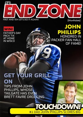 End Zone Magazine Parody Personalised Photo Upload Father's Day Card