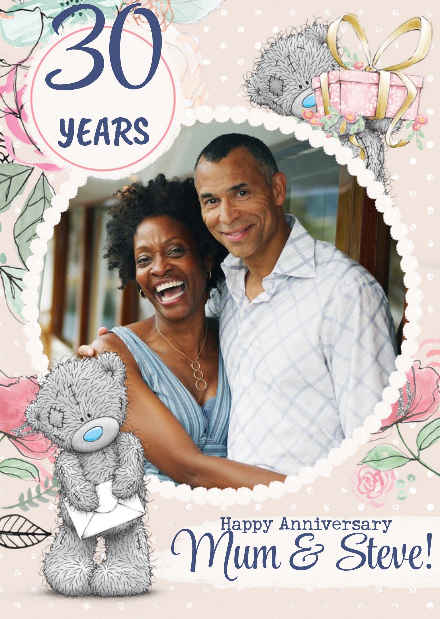 Me To You Tatty Teddy Mum And Partner 30 Year Anniversary Photo Upload Card Ecard