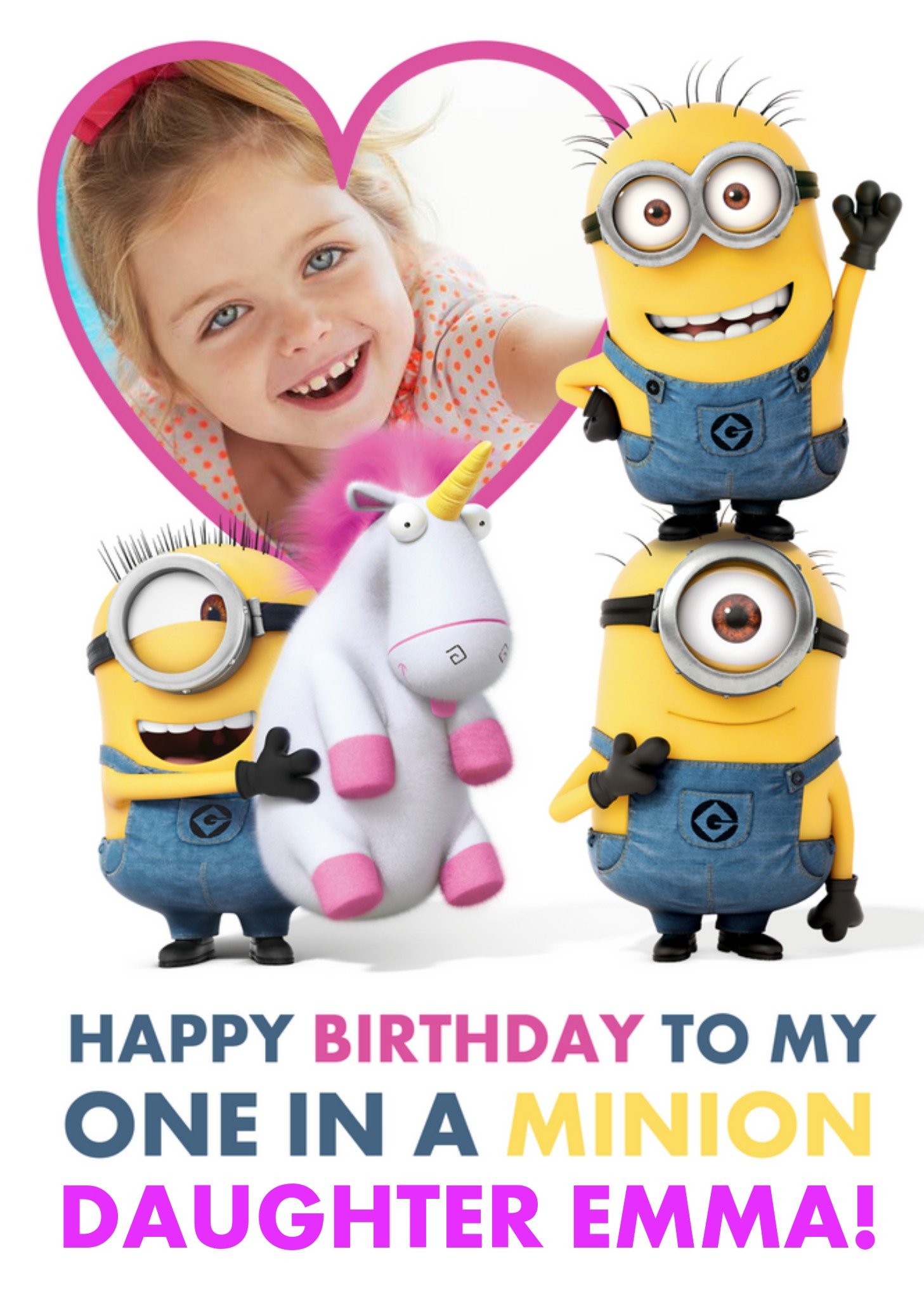 Despicable Me The Minions Happy Birthday To My One In A Minion Photo Card, Large