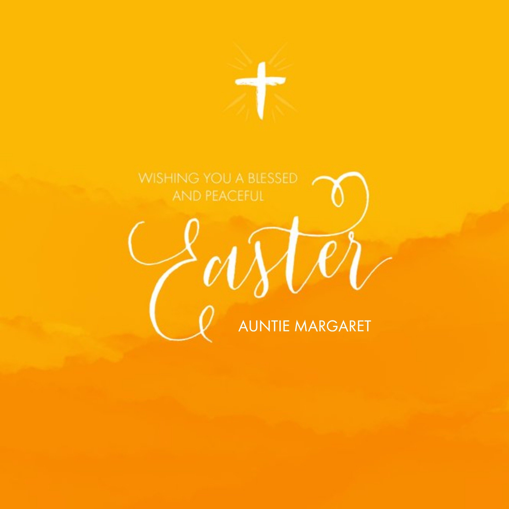 Wishing You A Blessed And Peaceful Personalised Easter Card, Square