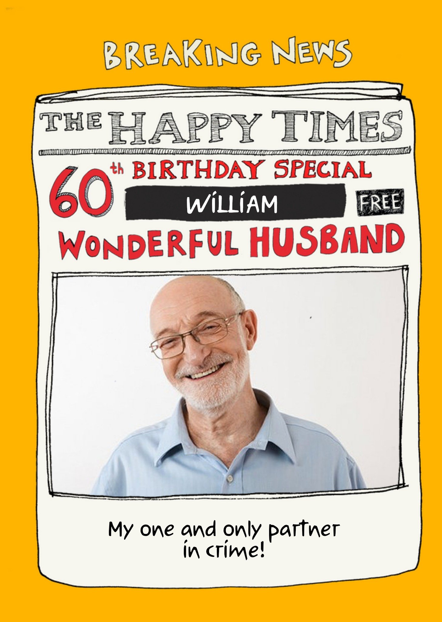 Moonpig Poet And Painter Husband Milestone Newspaper 60th Birthday Card Ecard