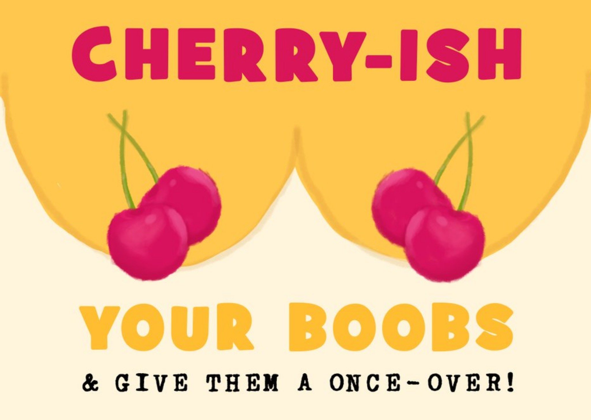 Cherry-Ish Your Boobs Breast Cancer Awareness Card Ecard