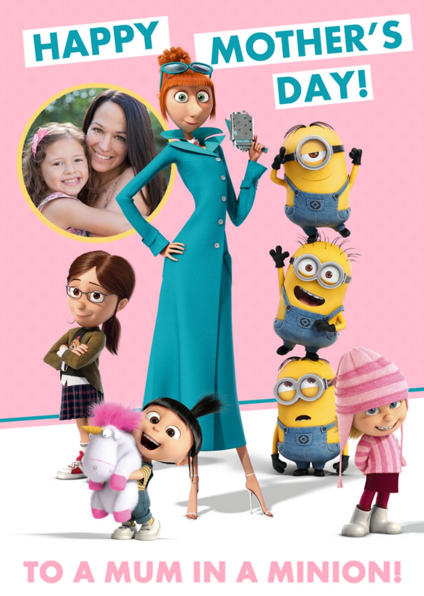 Mother's Day Card - Mum - Minions - Despicable Me- Photo Upload Card, Large