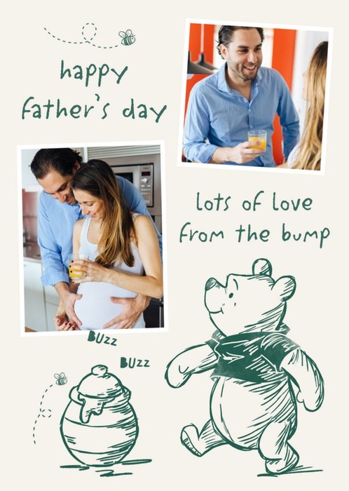 Disney Winnie The Pooh Lots Of Love From The Bump Father's Day Card