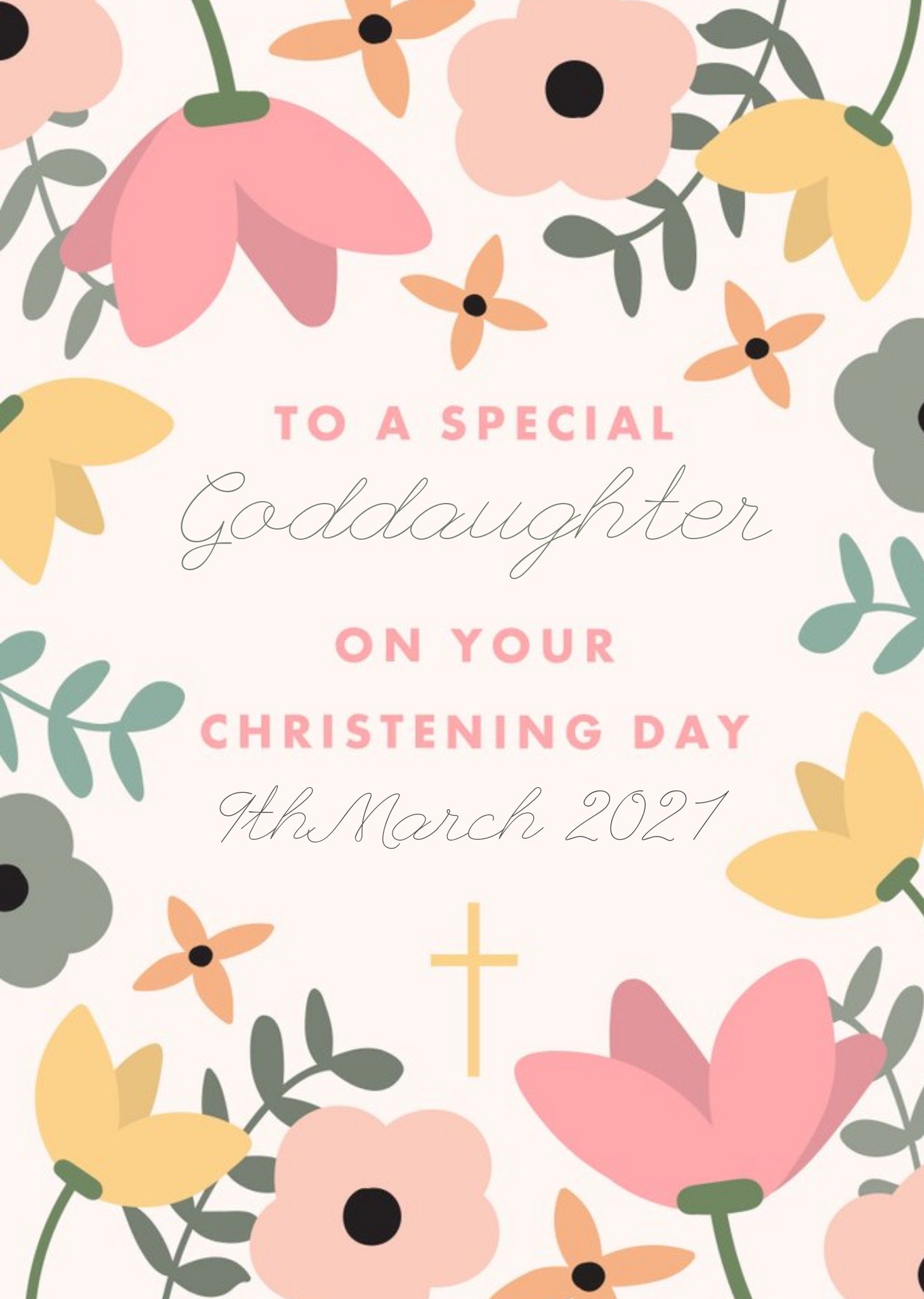 Moonpig To A Special Goddaughter On Your Christening Day Personalised Card, Large
