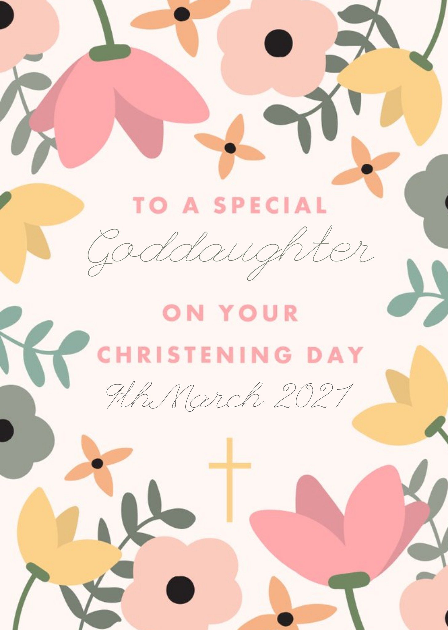 To A Special Goddaughter On Your Christening Day Personalised Card Ecard