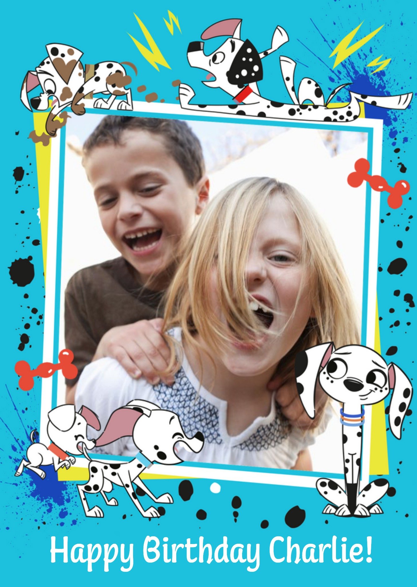 Disney 101 Dalmatian Street Kids Photo Upload Birthday Card, Large