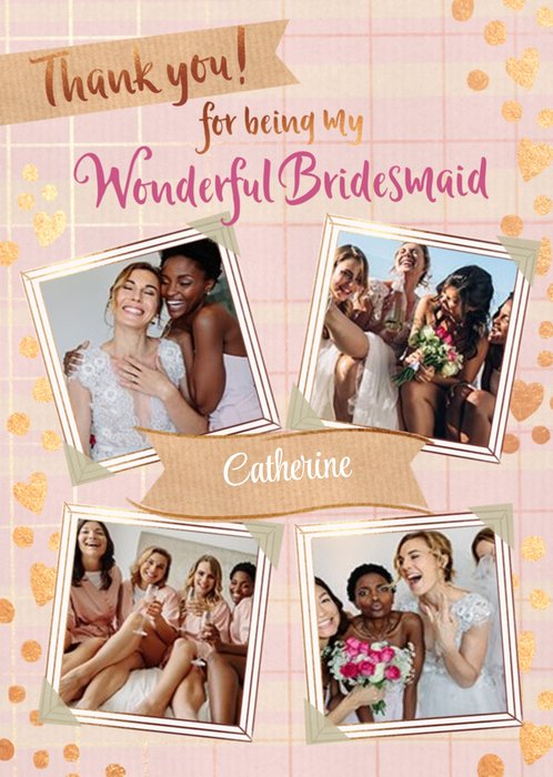 Catherine Worsley Heart Photo Upload Wedding Thank You Card