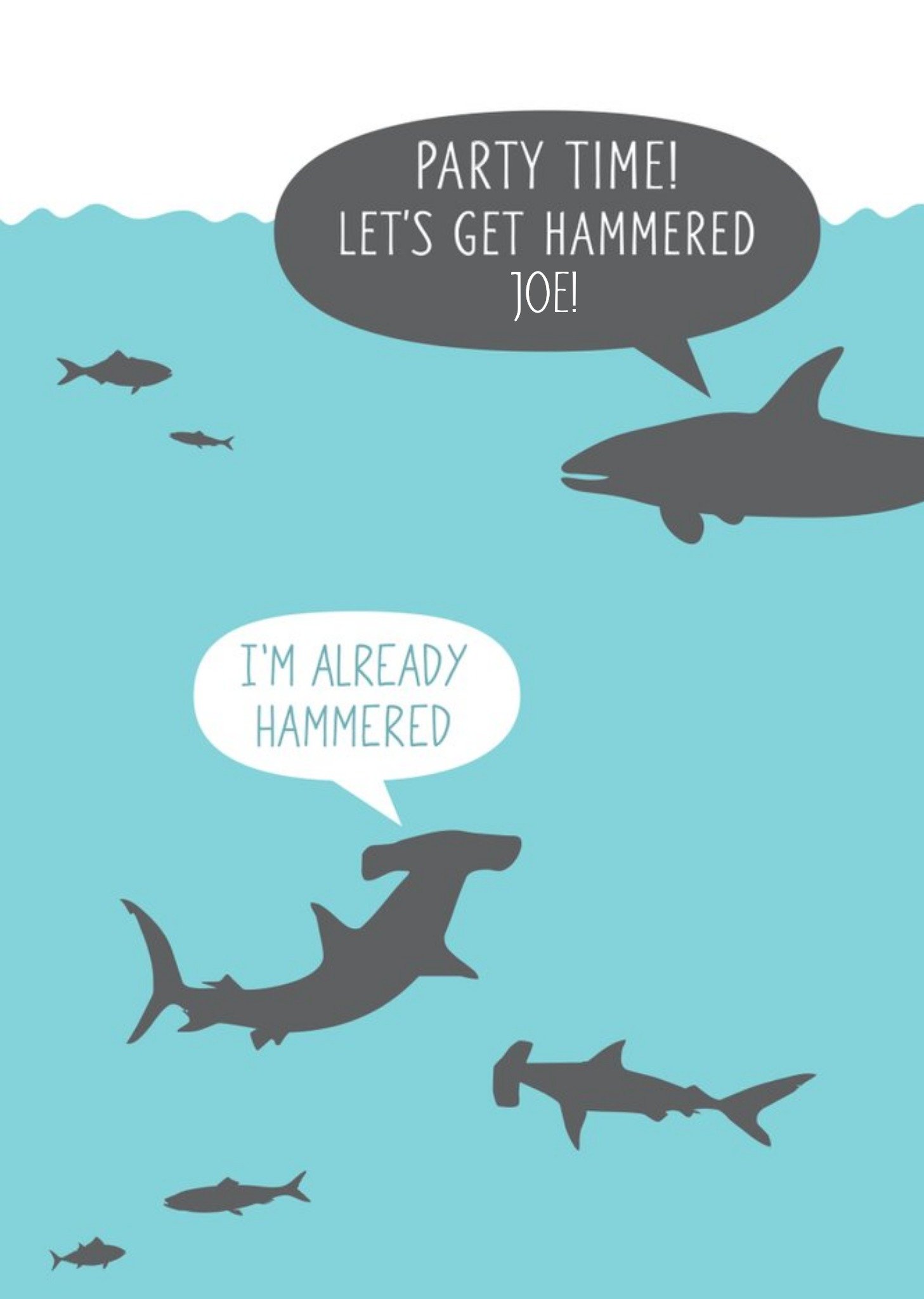 Moonpig Funny Birthday Card - Party Time Lets Get Hammered, Large
