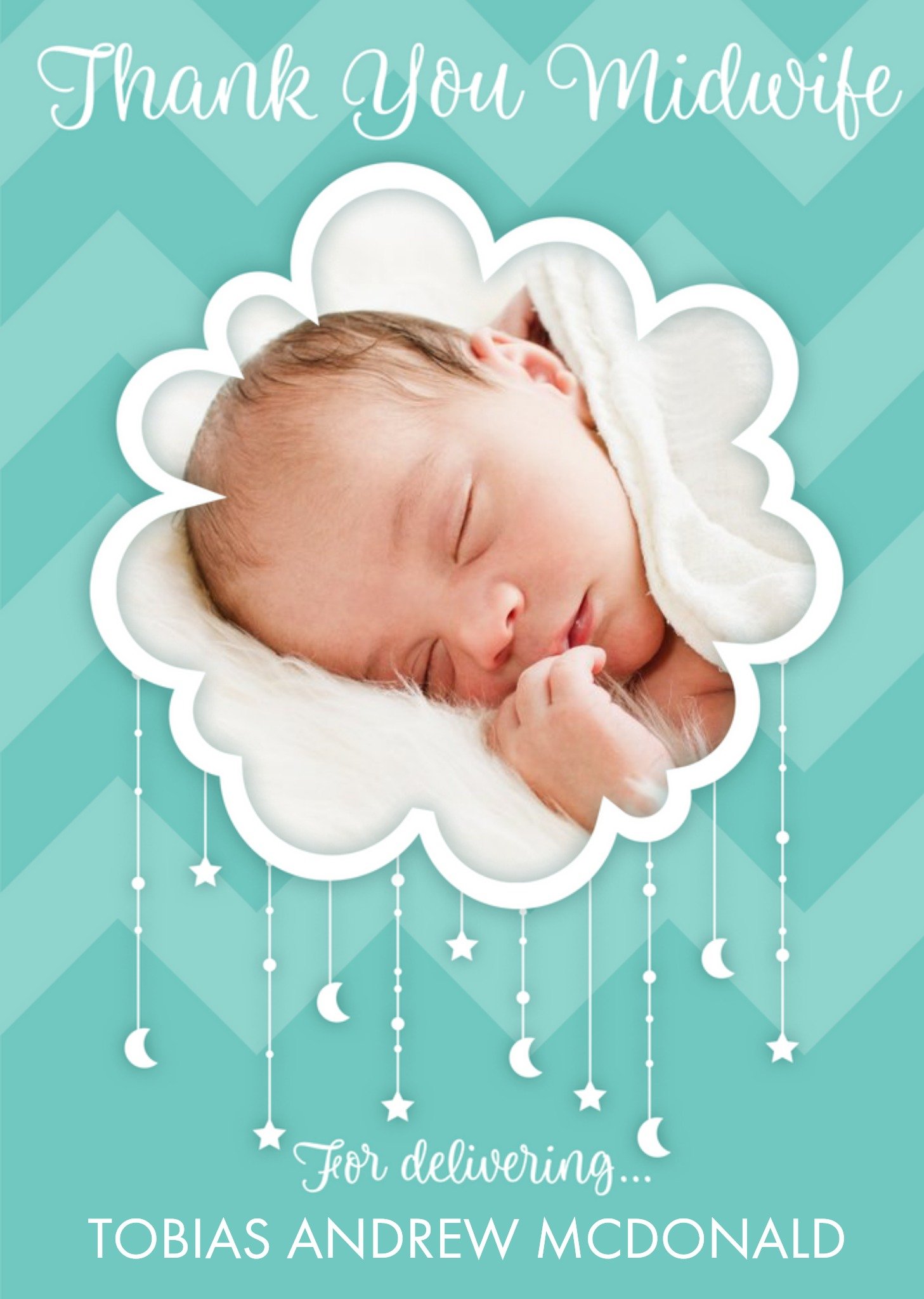 Thank You Midwife Cloud Photo Upload Card