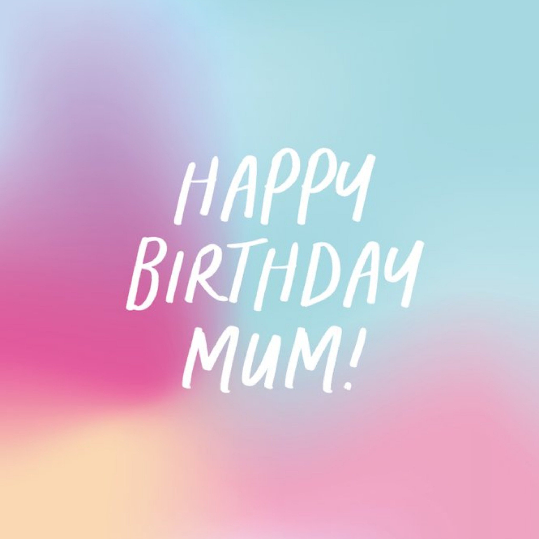 Moonpig Pastel Coloured Typographic Happy Birthday Mum Card, Large