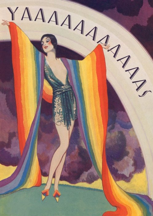 Birthday Card - Retro Illustration - Humour - Pride rainbow