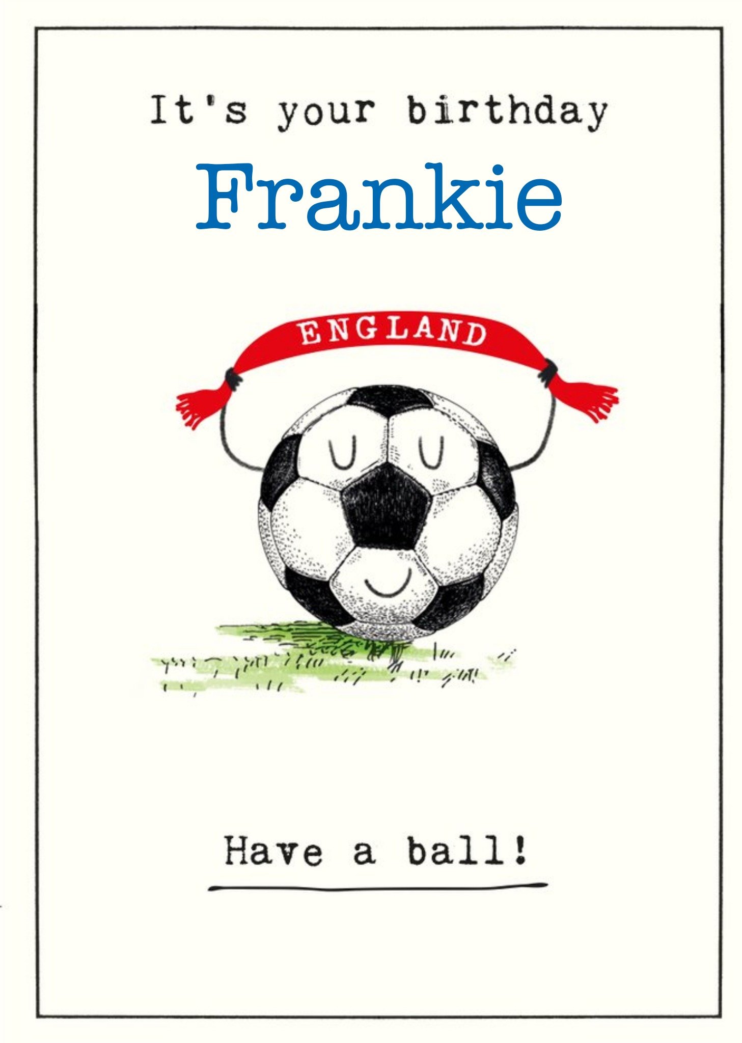 Moonpig Have A Ball Cute Illustrated Football Birthday Card, Large