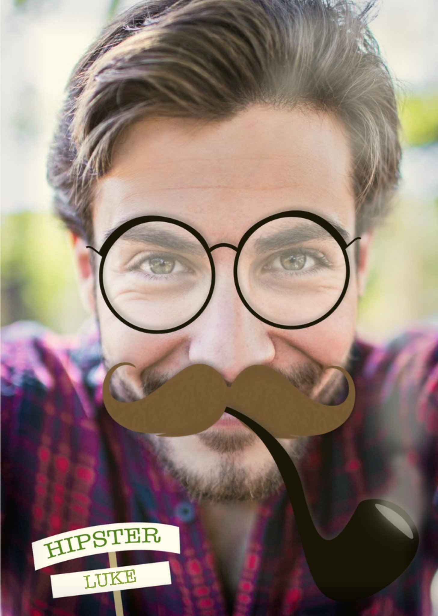 Hipster Face Upload Card Ecard