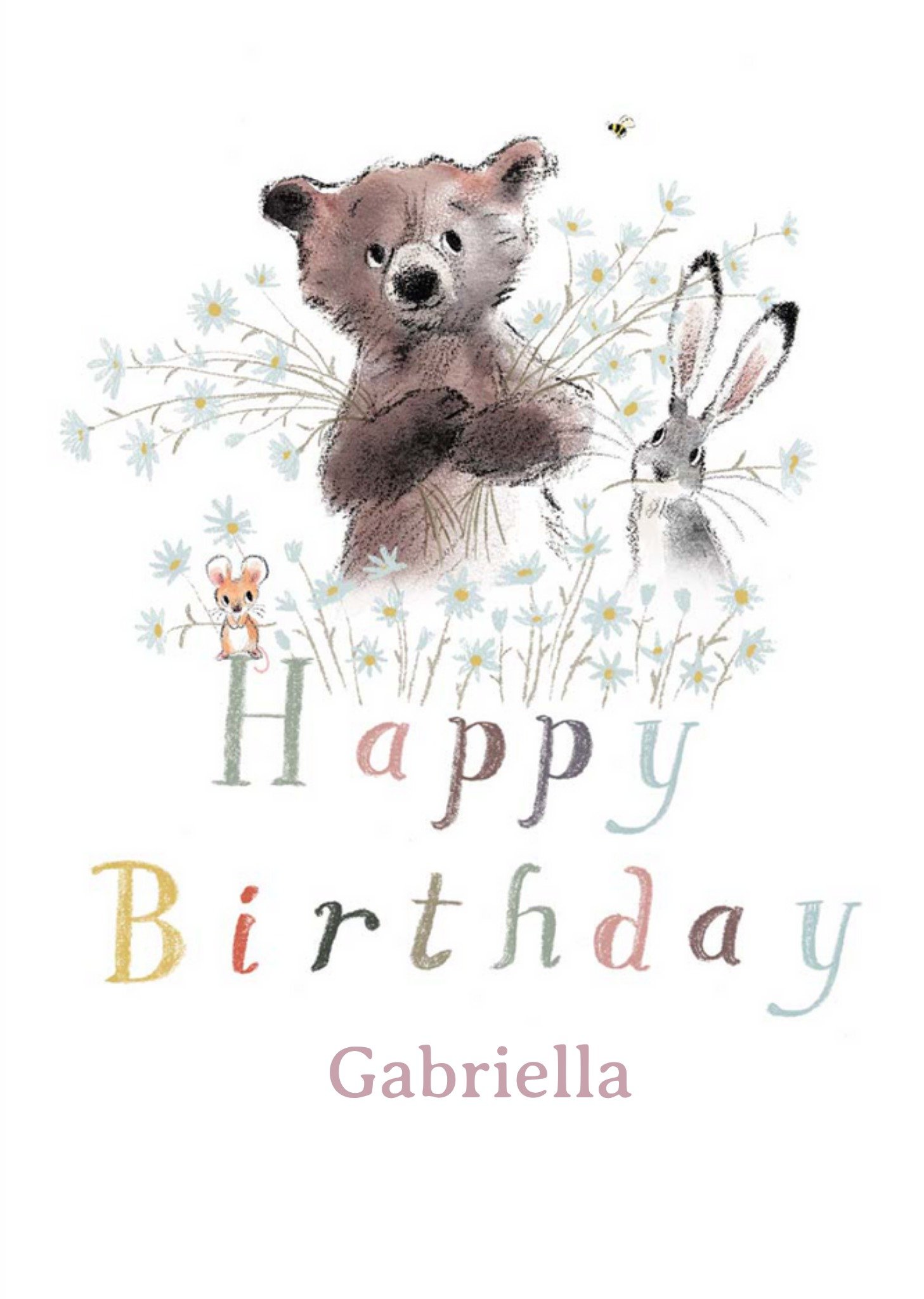 Moonpig Bear Hare And A Mouse Birthday Card, Large