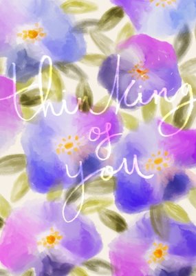 Thinking of you - floral - art card