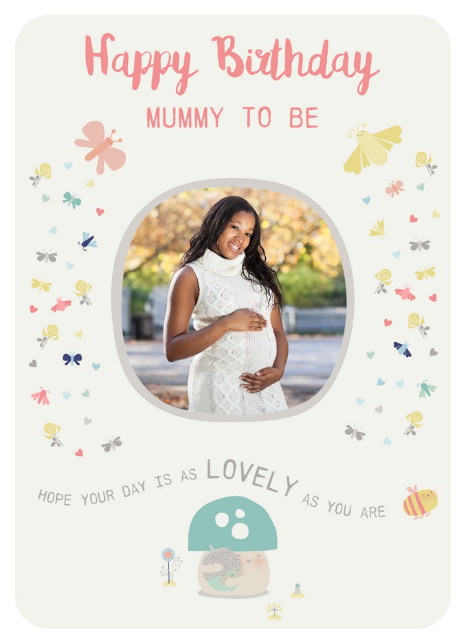 Moonpig Little Acorns Photo Upload Mummy Birthday Card, Large