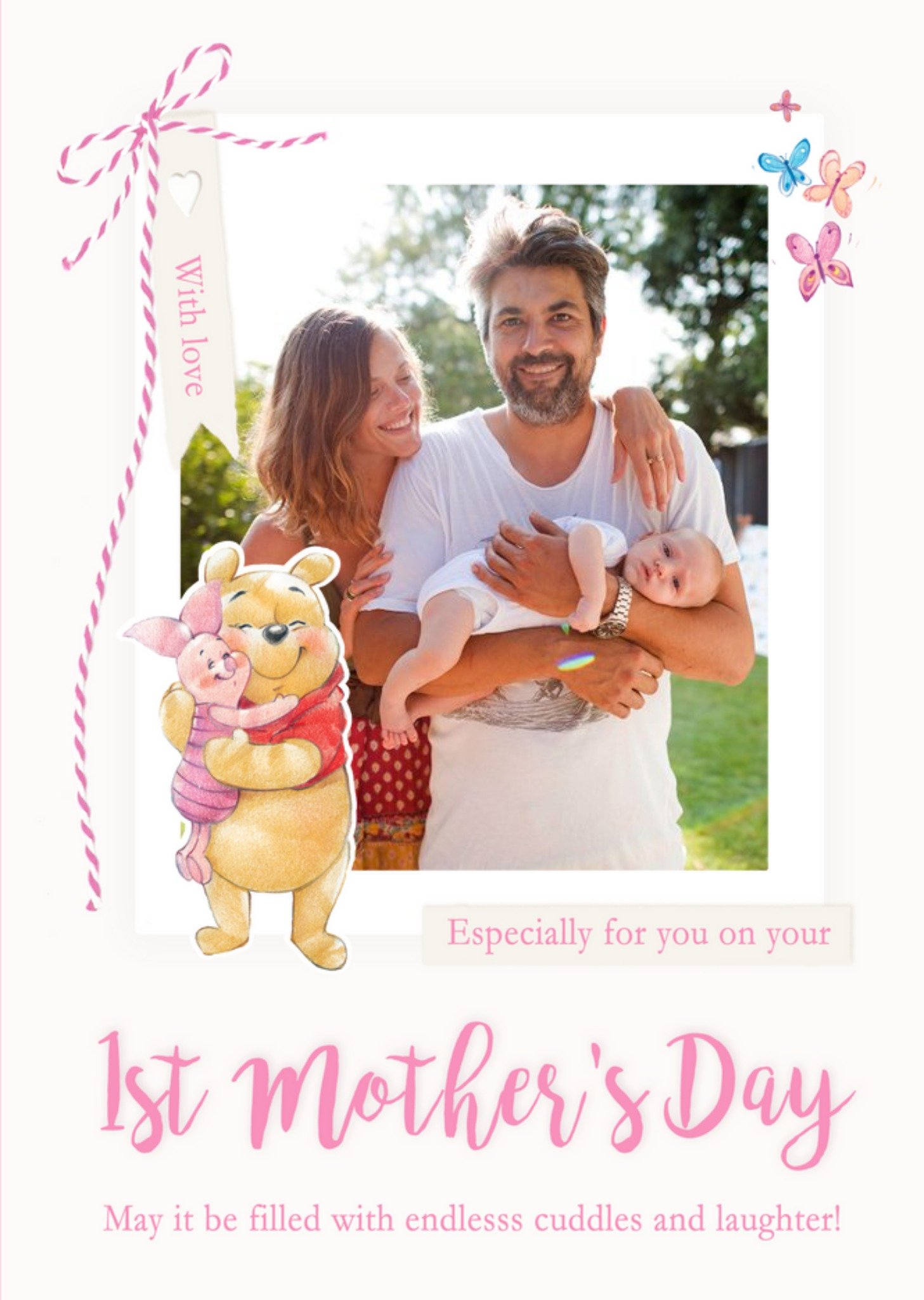 Disney Winnie The Pooh Happy First Mother's Day Photo Card, Large