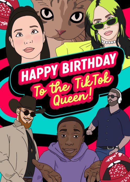 TikTok Queen Birthday Card