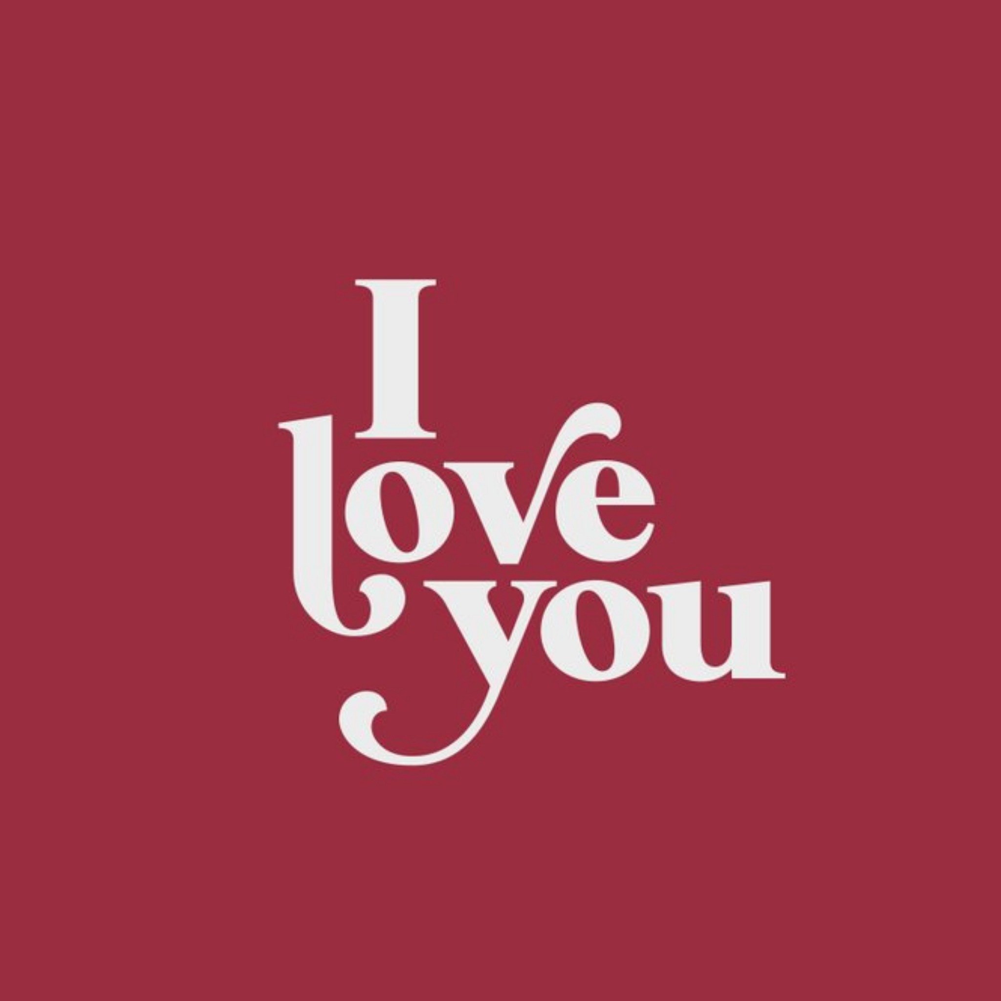 Moonpig Typographic I Love You Valentine's Day Card, Square