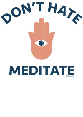 Meditate Don't Hate Illustrated T Shirt