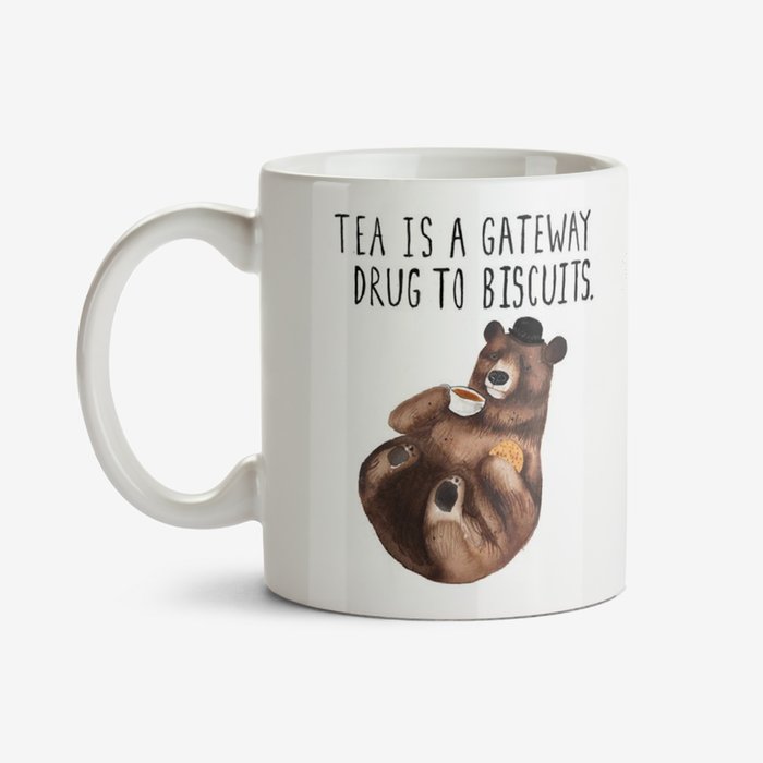 Jolly Awesome Tea is a Gateway Drug to Biscuits Bear mug Moonpig