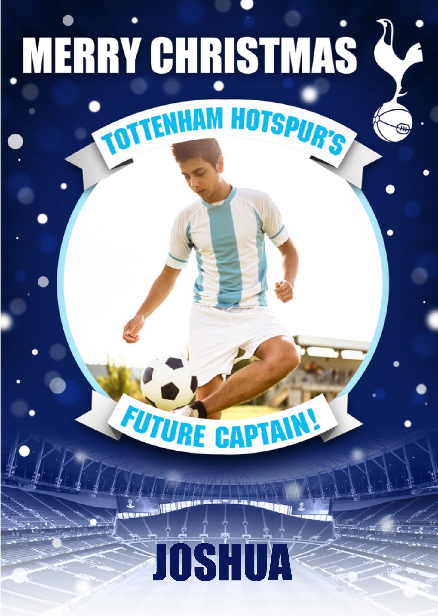 Moonpig Tottenham Hotspur Fc Future Captian Photo Upload Christmas Card Ecard