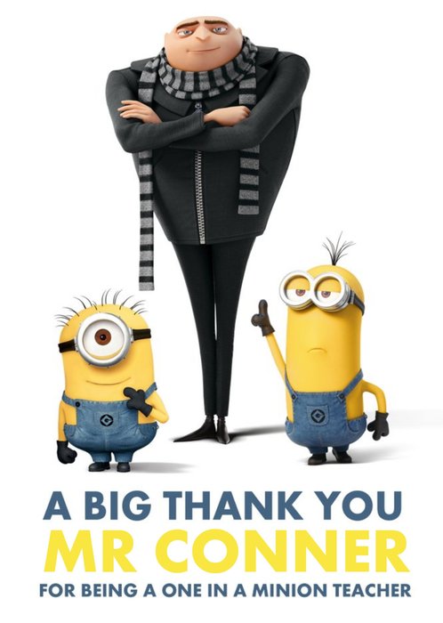Despicable Me Personalised Thank You Teacher Card