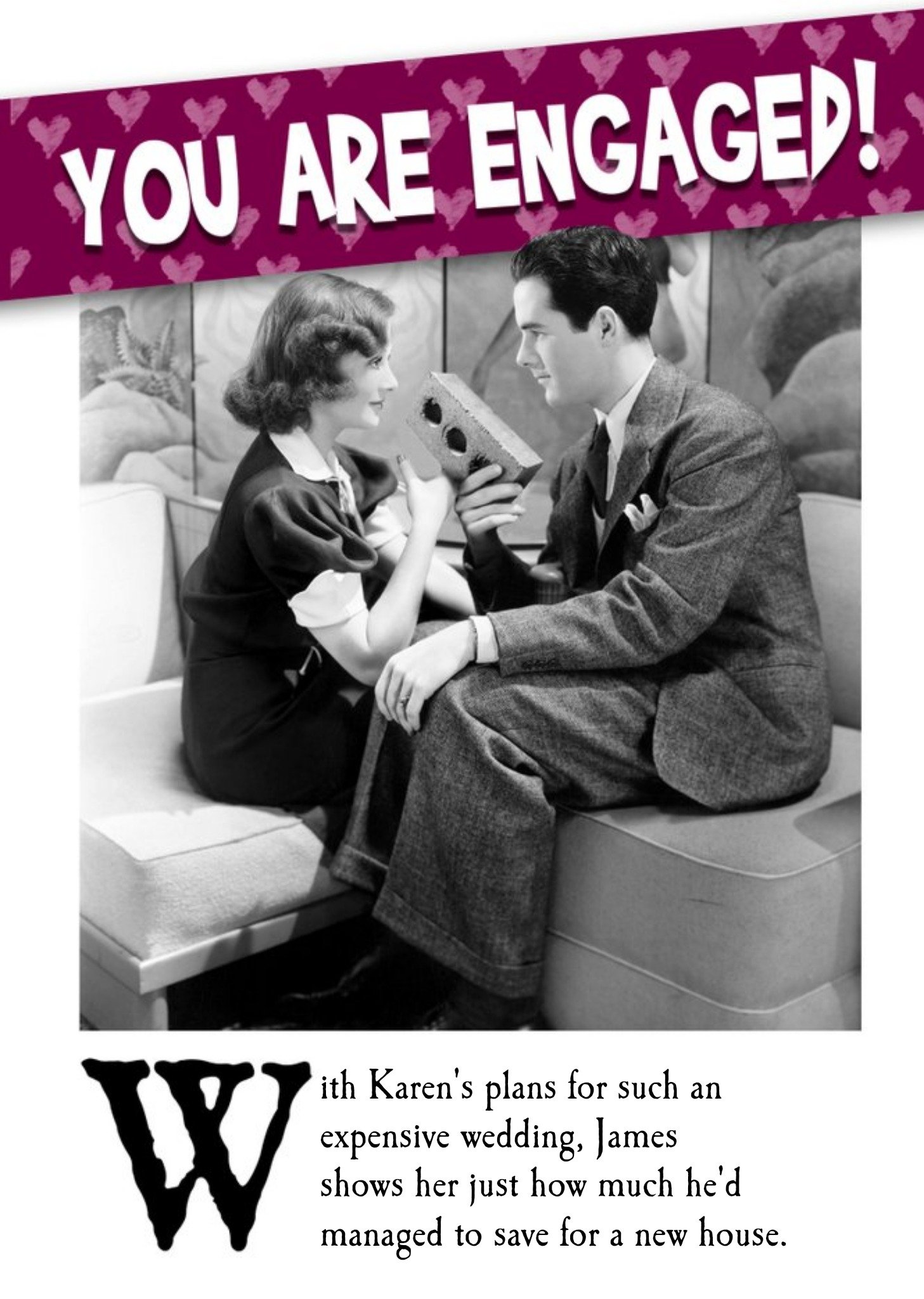Moonpig You Are Engaged Vintage Photo Card Ecard