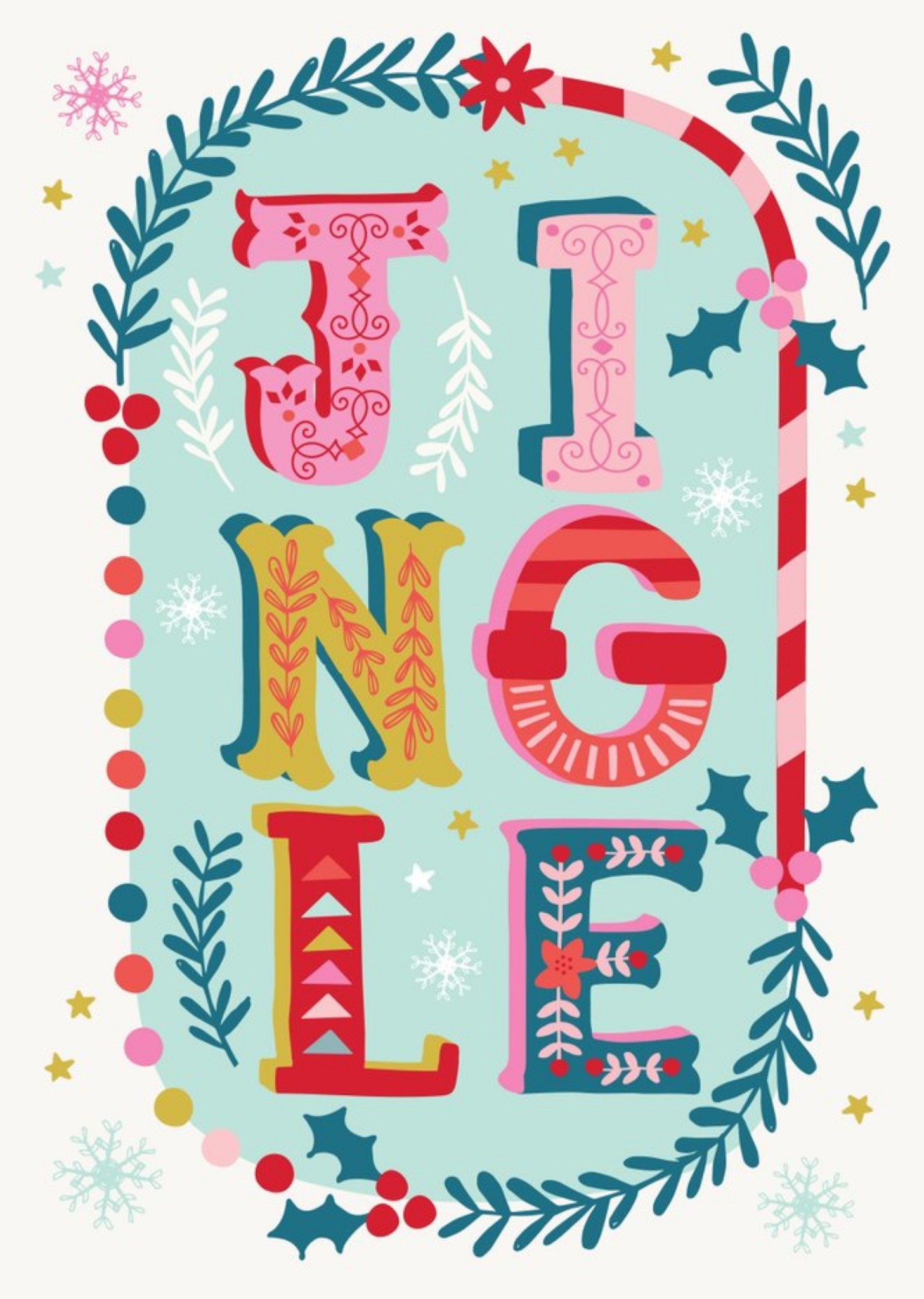 Typography Jingle Christmas Card Ecard