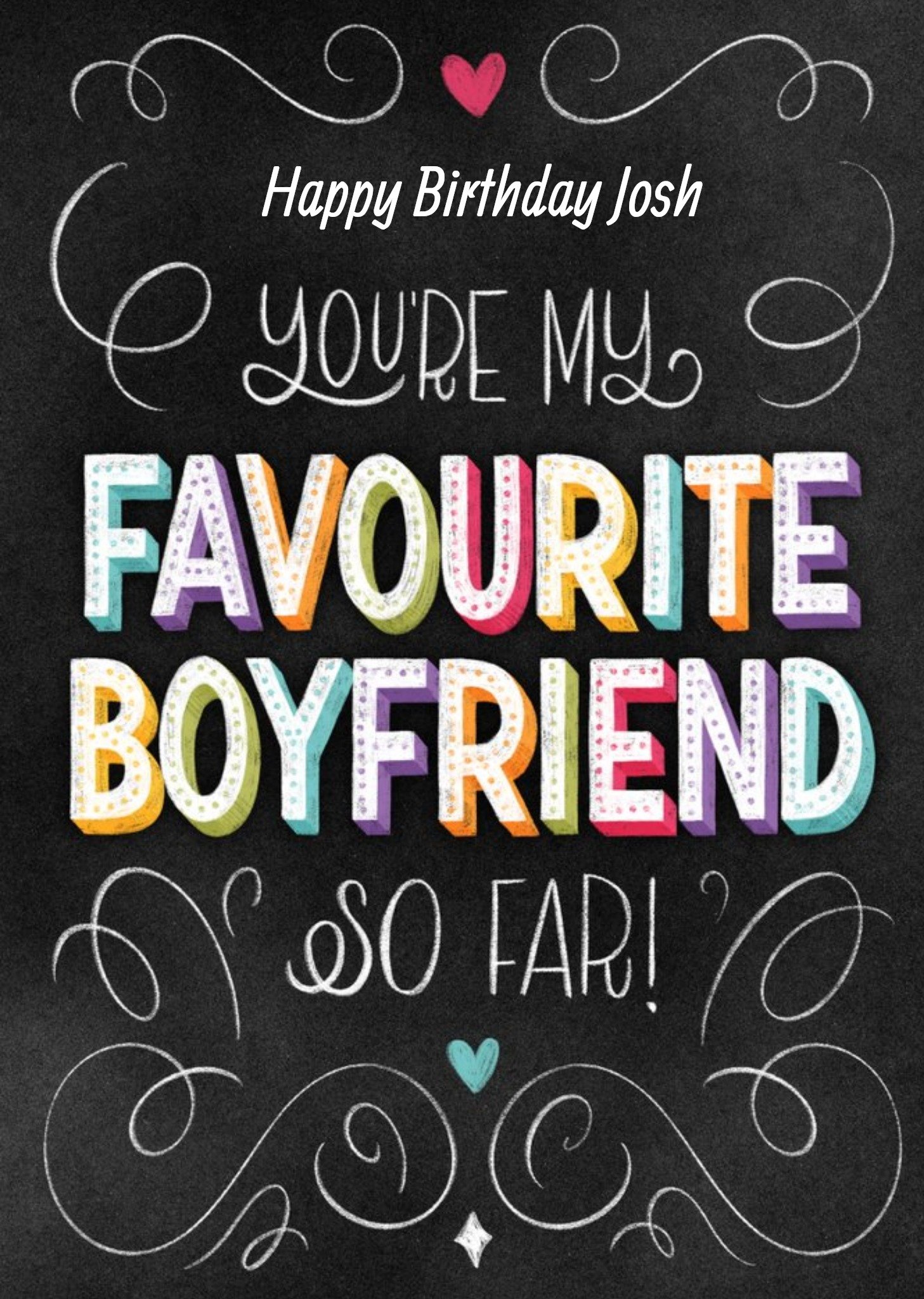 Moonpig Dsuty Birthday Card You're My Favorite Boyfriend So Far, Large