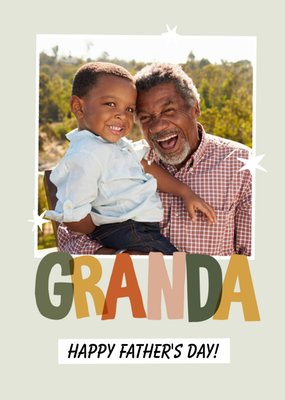 Green Granda Photo Upload Father's Day Card