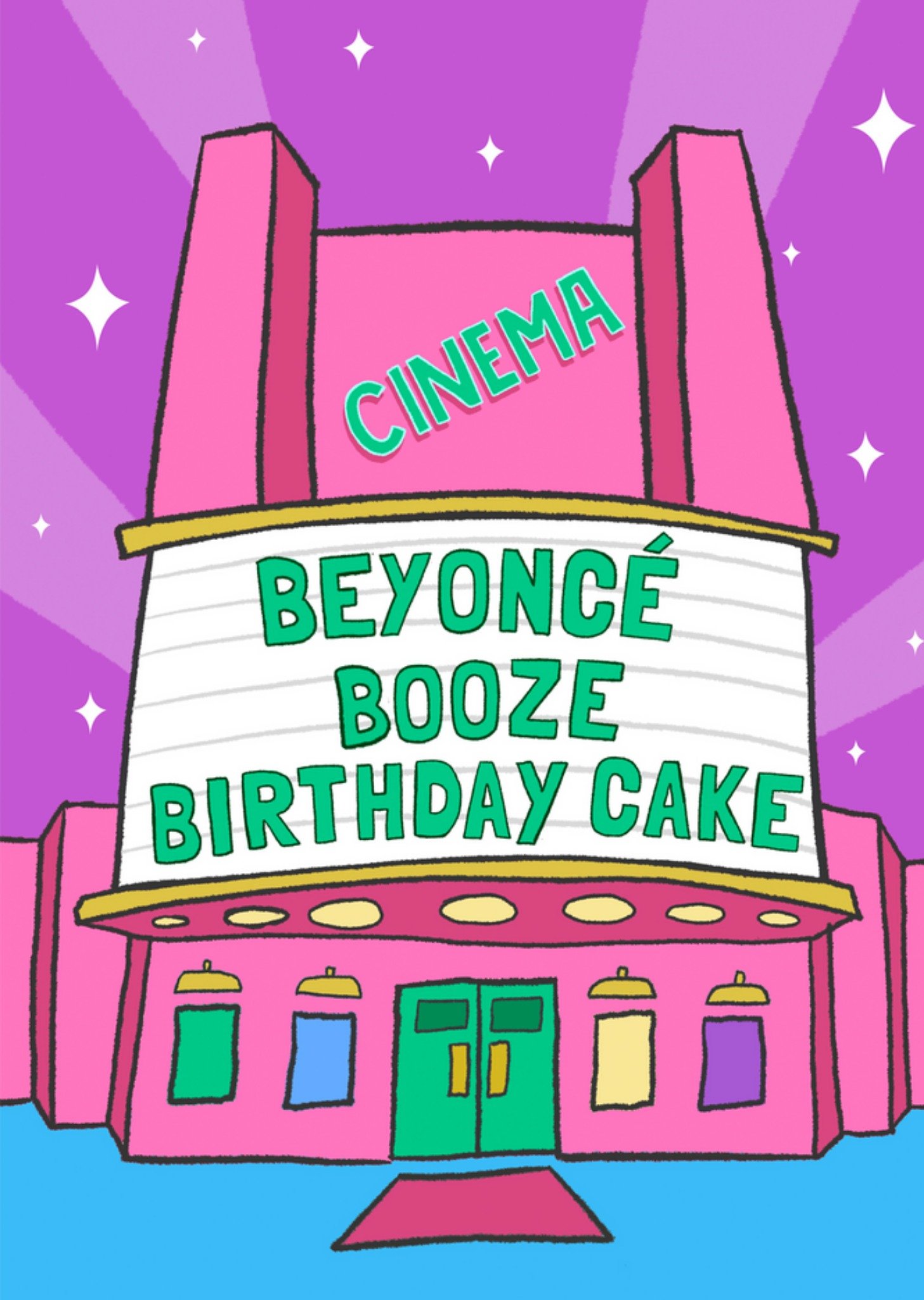 Moonpig Beyonce Booze Birthday Cake Birthday Card, Large