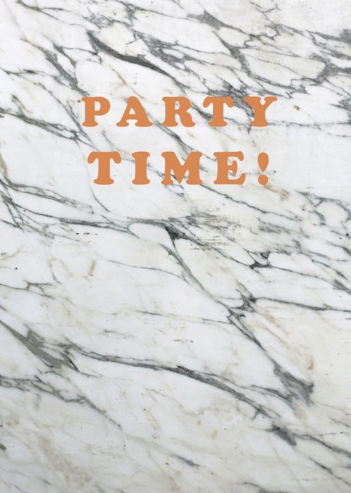Modern Marble Effect Party Time Card