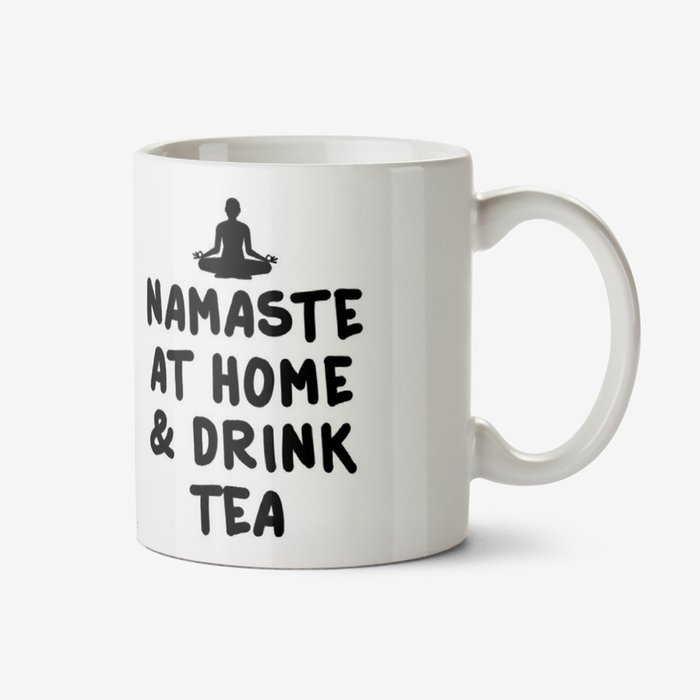 Typographic Namaste At Home And Drink Tea Mug