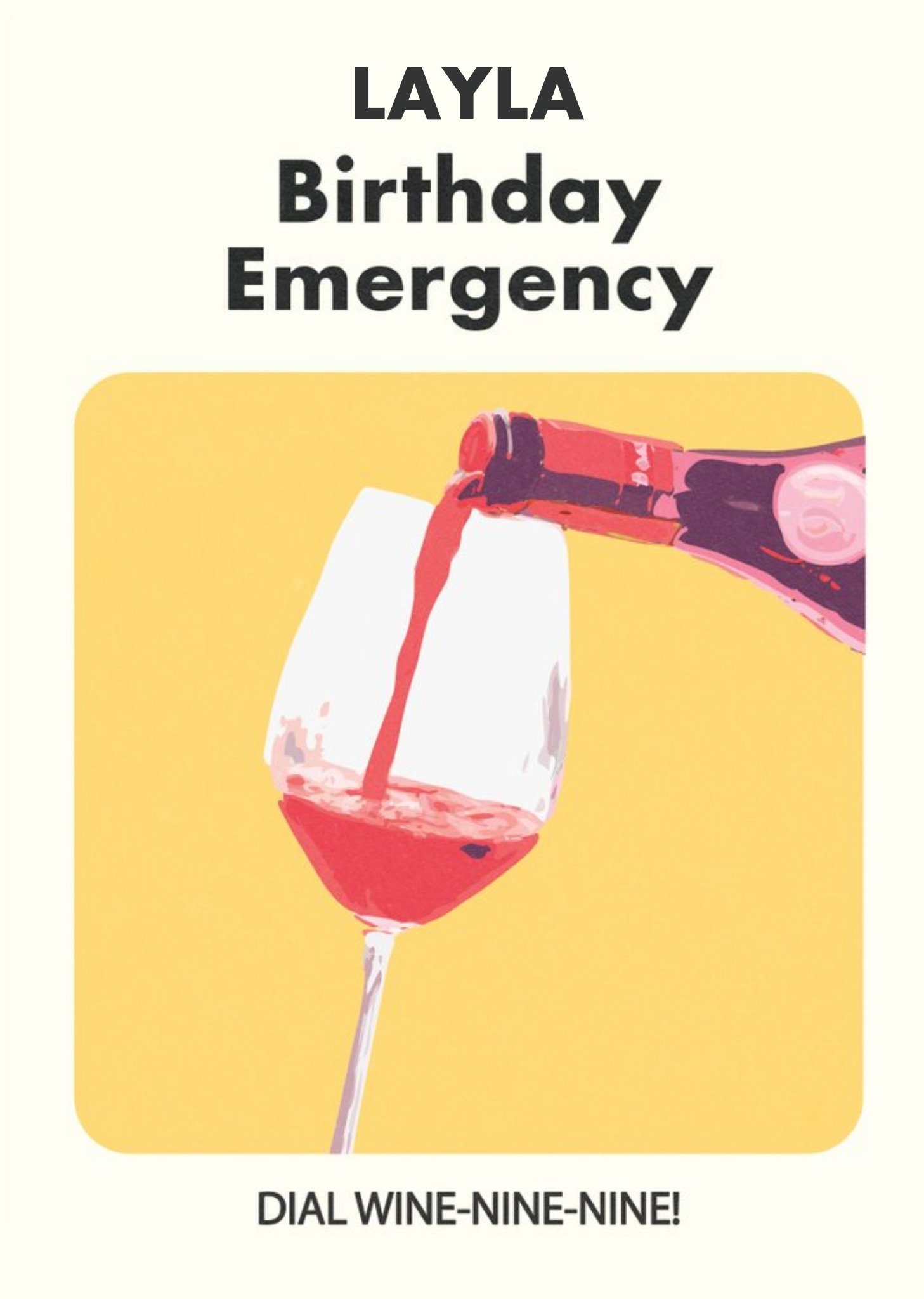 Moonpig Retro Illustration Of A Glass Of Wine Birthday Card Ecard