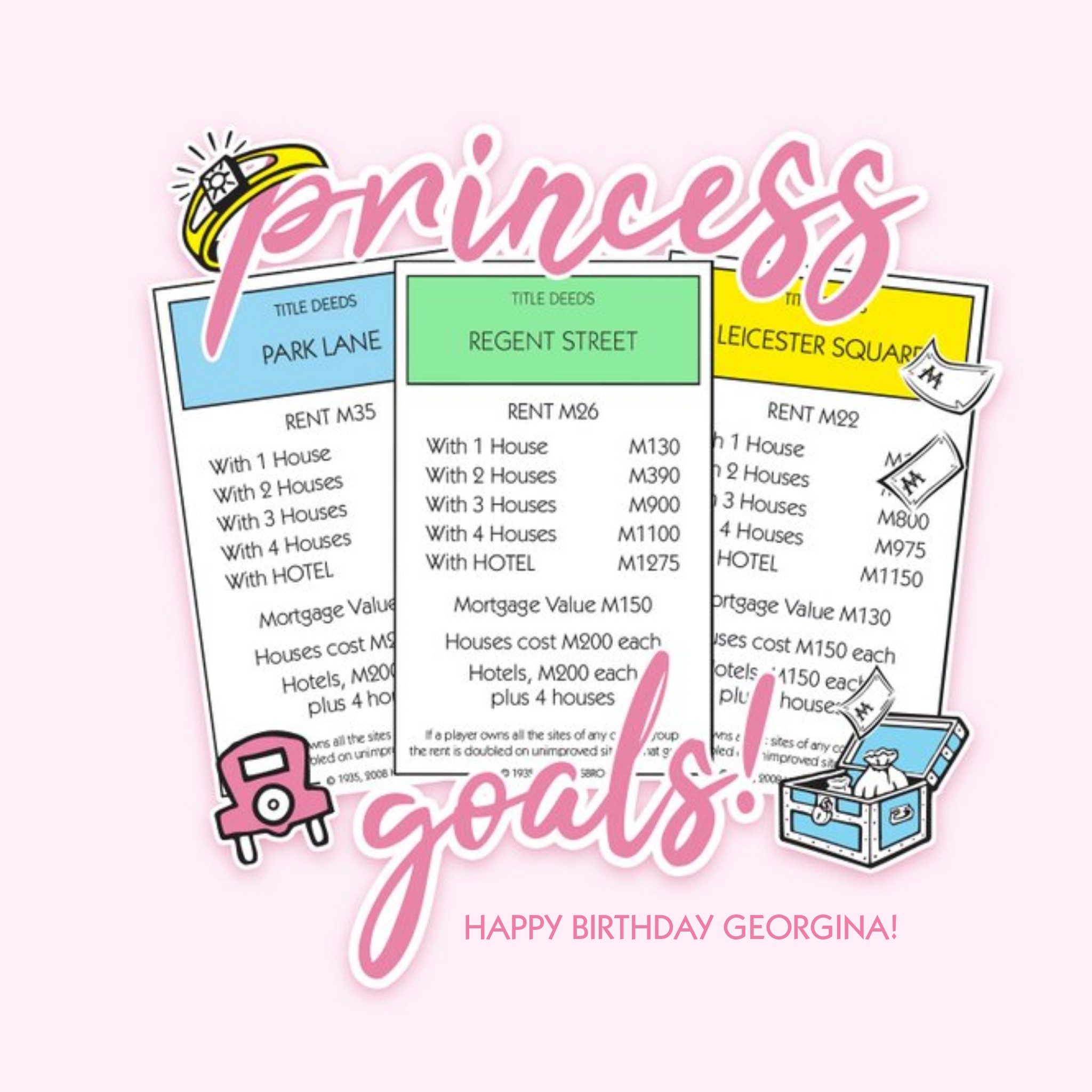 Other Monopoly Birthday Card - Princess Goals, Square