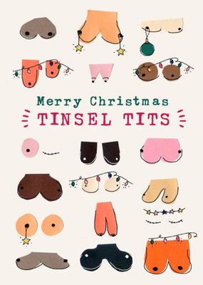 Merry Christmas Tinsel Tits Funny Christmas Card